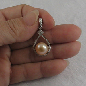 9200602-Genuine-Natural-Pink-Pearl-Cubic-Zirconia-Sterling-Silver-.925-Pendant