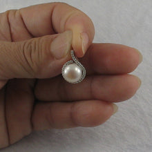 Load image into Gallery viewer, 9200610-Real-Natural-White-Pearl-Cubic-Zirconia-Sterling-Silver-.925-Pendant