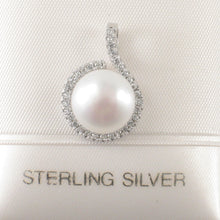 Load image into Gallery viewer, 9200610-Real-Natural-White-Pearl-Cubic-Zirconia-Sterling-Silver-.925-Pendant