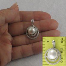 Load image into Gallery viewer, 9200620-Real-White-Cultured-Pearl-Cubic-Zirconia-Sterling-Silver-.925-Pendant