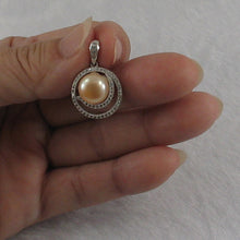 Load image into Gallery viewer, 9200622-Real-Pink-Cultured-Pearl-Cubic-Zirconia-Sterling-Silver-.925-Pendant
