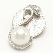 Load image into Gallery viewer, 9200630-Sterling-Silver-.925-Real-White-Cultured-Pearl-Cubic-Zirconia-Pendant