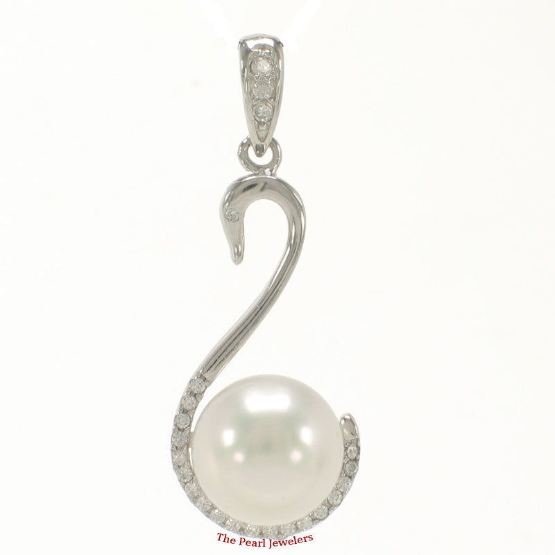 Sterling Silver 925 White Pearl & CZ Pendant