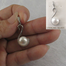Load image into Gallery viewer, 9200630-Sterling-Silver-.925-Real-White-Cultured-Pearl-Cubic-Zirconia-Pendant