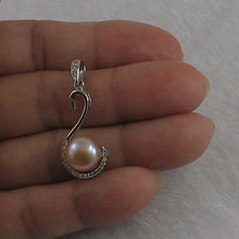 Load image into Gallery viewer, 9200632-Sterling-Silver-.925-Real-Pink-Cultured-Pearl-Cubic-Zirconia-Pendant