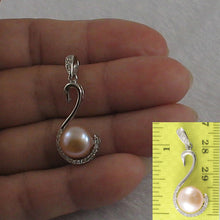 Load image into Gallery viewer, 9200632-Sterling-Silver-.925-Real-Pink-Cultured-Pearl-Cubic-Zirconia-Pendant