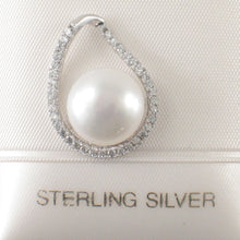 Load image into Gallery viewer, 9200650-Sterling-Silver-.925-Real-White-Cultured-Pearl-Cubic-Zirconia-Pendant
