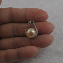 Load image into Gallery viewer, 9200652-Sterling-Silver-.925-Real-Pink-Cultured-Pearl-Cubic-Zirconia-Pendant