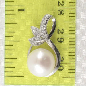 9200660-Sterling-Silver-.925-Real-White-Pearl-Cubic-Zirconia-Pendant-Necklace