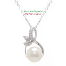 Load image into Gallery viewer, 9200660-Sterling-Silver-.925-Real-White-Pearl-Cubic-Zirconia-Pendant-Necklace
