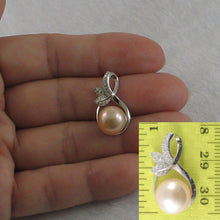 Load image into Gallery viewer, 9200662-Sterling-Silver-.925-Real-Pink-Pearl-Cubic-Zirconia-Pendant