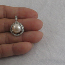 Load image into Gallery viewer, 9200670-Sterling-Silver-.925-Real-White-Cultured-Pearl-Cubic-Zirconia-Pendant