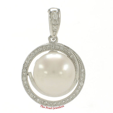 Sterling Silver 925 White Pearl & CZ Pendant