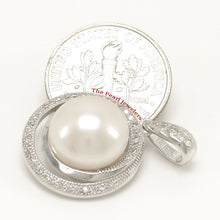 Load image into Gallery viewer, 9200670-Sterling-Silver-.925-Real-White-Cultured-Pearl-Cubic-Zirconia-Pendant