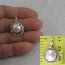 Load image into Gallery viewer, 9200670-Sterling-Silver-.925-Real-White-Cultured-Pearl-Cubic-Zirconia-Pendant