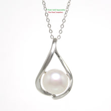 Load image into Gallery viewer, 9201320-Solid-Silver-.925-Elegant-Genuine-White-Pearl-Pendant-Necklace