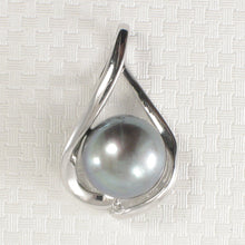 Load image into Gallery viewer, 9201321-Solid-Silver-.925-Elegant-Black-Genuine-Pearl-Pendant-Necklace