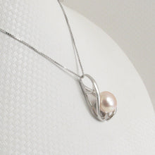 Load image into Gallery viewer, 9201322-Solid-Silver-.925-Elegant-Pink-Genuine-Pearl-Pendant-Necklace