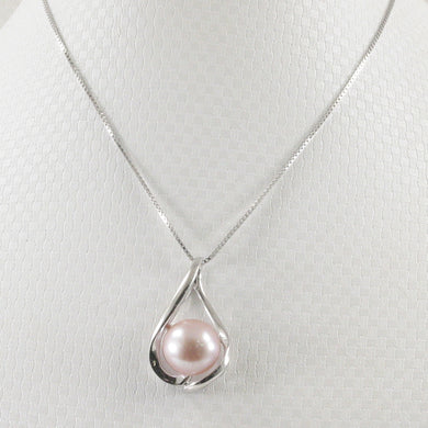 Sterling Silver 925 Wave Lavender Pearl Pendant