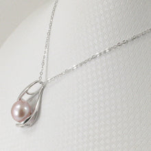 Load image into Gallery viewer, 9201324-Solid-Silver-.925-Elegant-Natural-Lavender-Genuine-Pearl-Pendant-Necklace