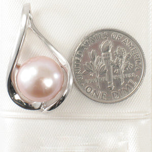 9201324-Solid-Silver-.925-Elegant-Natural-Lavender-Genuine-Pearl-Pendant-Necklace