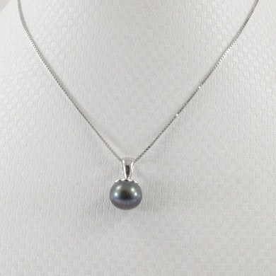 Sterling Silver 925 Black Pearl Pumpkin Pendant