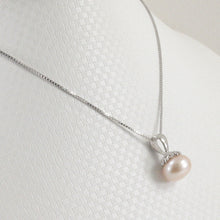 Load image into Gallery viewer, 9202312-Solid-Sterling-Silver-925-Pink-F/W-Cultured-Pearl-Pumpkin-Pendant
