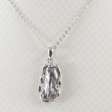 Load image into Gallery viewer, 9209811-Solid-Silver-925-Genuine-Black-Biwa-Pearl-Pendant