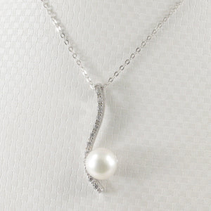 9209850-Solid-Silver-925-Water-Flow-Pendant-White-Cultured-Pearl-Cubic-Zirconia