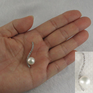 9209850-Solid-Silver-925-Water-Flow-Pendant-White-Cultured-Pearl-Cubic-Zirconia