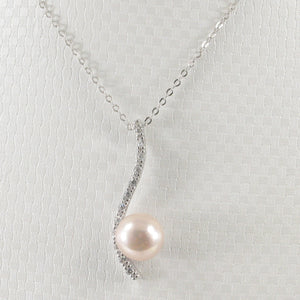 9209852-Solid-Silver-925-Pink-Cultured-Pearl-Cubic-Zirconia Water-Flow-Pendant