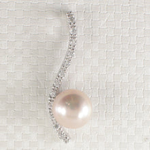 Load image into Gallery viewer, 9209852-Solid-Silver-925-Pink-Cultured-Pearl-Cubic-Zirconia Water-Flow-Pendant
