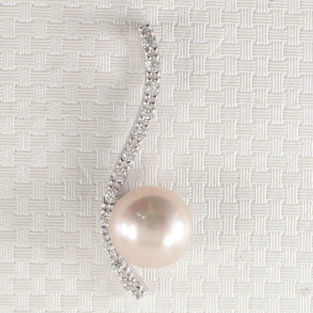 9209852-Solid-Silver-925-Pink-Cultured-Pearl-Cubic-Zirconia Water-Flow-Pendant