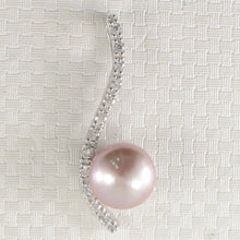 Load image into Gallery viewer, 9209854-Solid-Silver-925-Lavender-Cultured-Pearl-Cubic-Zirconia Water-Flow-Pendant
