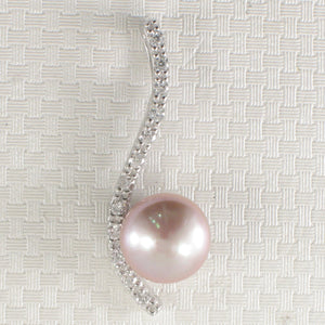 9209854-Solid-Silver-925-Lavender-Cultured-Pearl-Cubic-Zirconia Water-Flow-Pendant