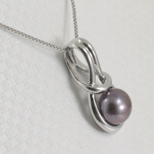 9209871-Love-Knot-Black-Cultured-Pearl-Crafted-Solid-Silver-925-Pendant