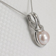 Load image into Gallery viewer, 9209872-Love-Knot-Pink-Cultured-Pearl-Crafted-Solid-Silver-925-Pendant