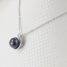 Load image into Gallery viewer, 9209891-Solid-Sterling-Silver-.925-Genuine-Black-F/W-Cultured-Pearl-Pendant