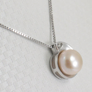 9209892-Solid-Sterling-Silver-.925-Genuine-Natural-Pink-F/W-Cultured-Pearl-Pendant