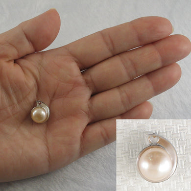 9209892-Solid-Sterling-Silver-.925-Genuine-Natural-Pink-F/W-Cultured-Pearl-Pendant