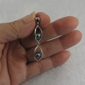 9209941-Sterling-Silver-925-Lucky-Lantern-Genuine-Black-Pearl-Pendant