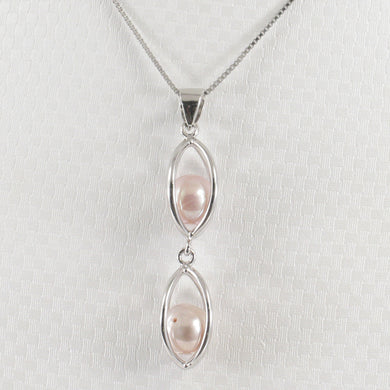 Sterling Silver 925 Lucky Lantern Pink Pearl Pendant