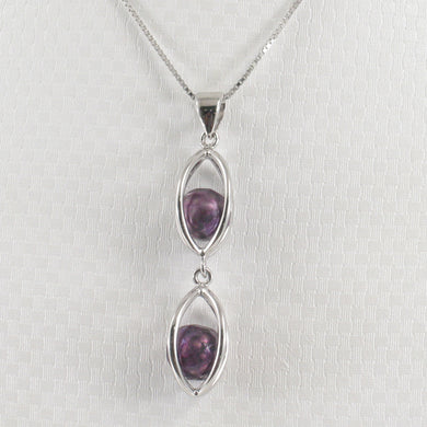 Sterling Silver 925 Lucky Lantern Purple Pearl Pendant