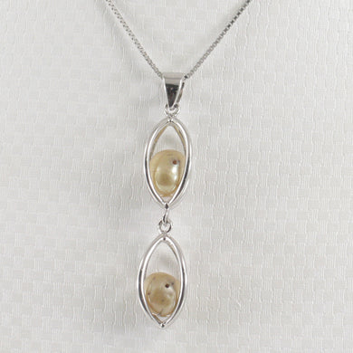 Sterling Silver 925 Lucky Lantern Olive-Green Pearl Pendant