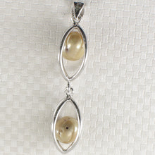 Load image into Gallery viewer, 9209947-Sterling-Silver-925-Lucky-Lantern-Olive-Green-Cultured-Pearl-Pendant