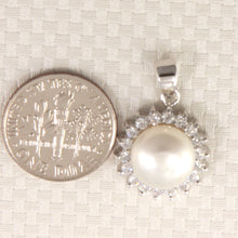 Load image into Gallery viewer, 9209960-Genuine-Cultured-Pearl-Solid-Sterling-Silver-Pendant