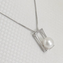 Load image into Gallery viewer, 9209980-Rhodium-Oval-Sterling-Silver-925-Real-White-Cultured-Pearl-Pendant