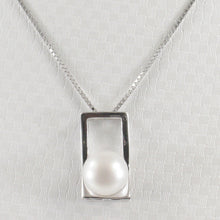 Load image into Gallery viewer, 9209980-Rhodium-Oval-Sterling-Silver-925-Real-White-Cultured-Pearl-Pendant