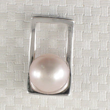 Load image into Gallery viewer, 9209982-Rhodium-Oval-Sterling-Silver-925-Real-Pink-Cultured-Pearl-Pendant