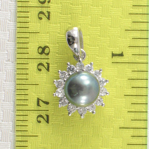 9209991-Black-Real-Pearl-Cubic-Zirconia-Sterling-Silver-925-Pendant-Necklace